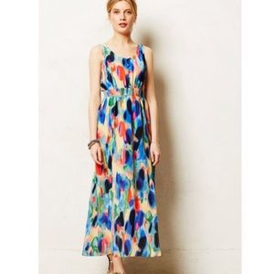 Anthropologie Maeve Aloidia Silk Maxi Dress